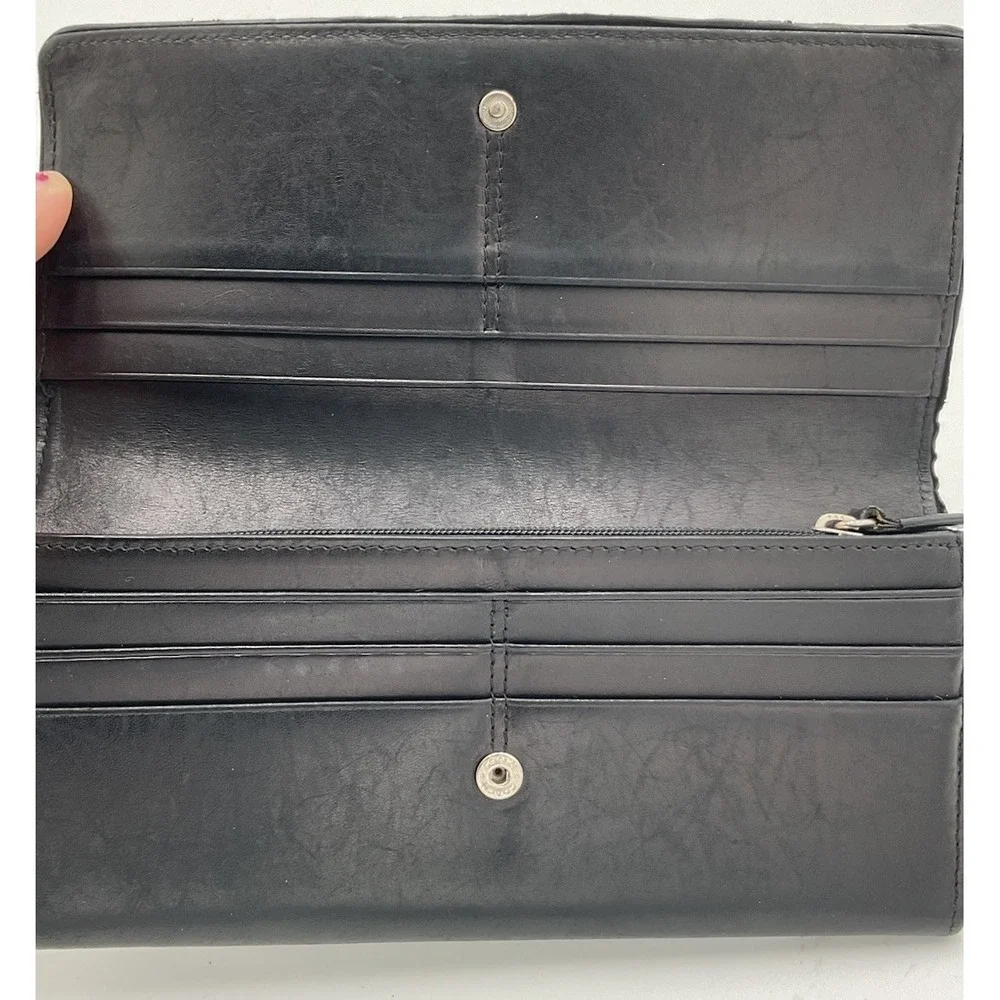 Coach Vintage Legacy Black Leather Slim Envelope Wallet * Great Condition*